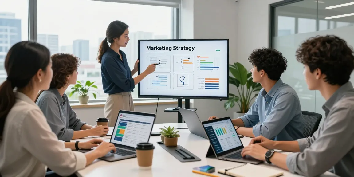 Digital marketing strategy session showing teamwork at https://www.www456bd.com/ with analytics on screens and engaging atmosphere.