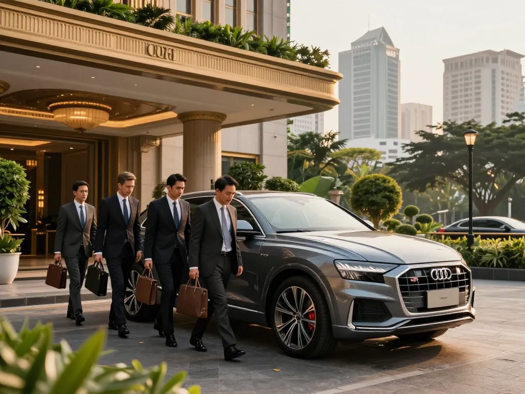 xe Audi Q8 sang trọng cho cho thuê xe ô tô hạng sang tại LuxCar Việt với các chuyên gia đến nơi một cách phong cách