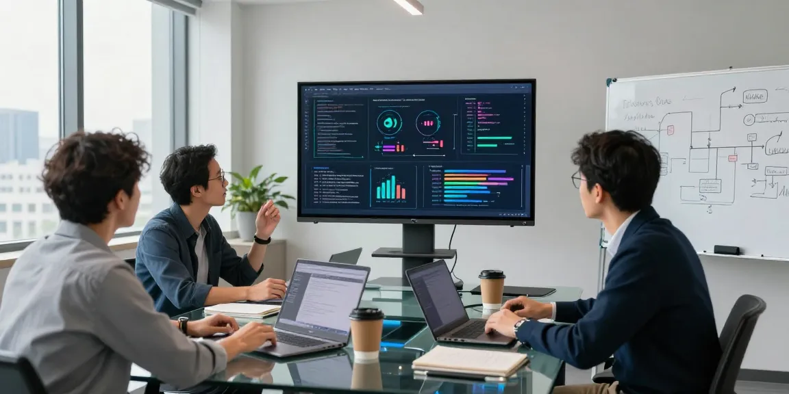 Team using an ai detector in a modern office to analyze content moderation data.