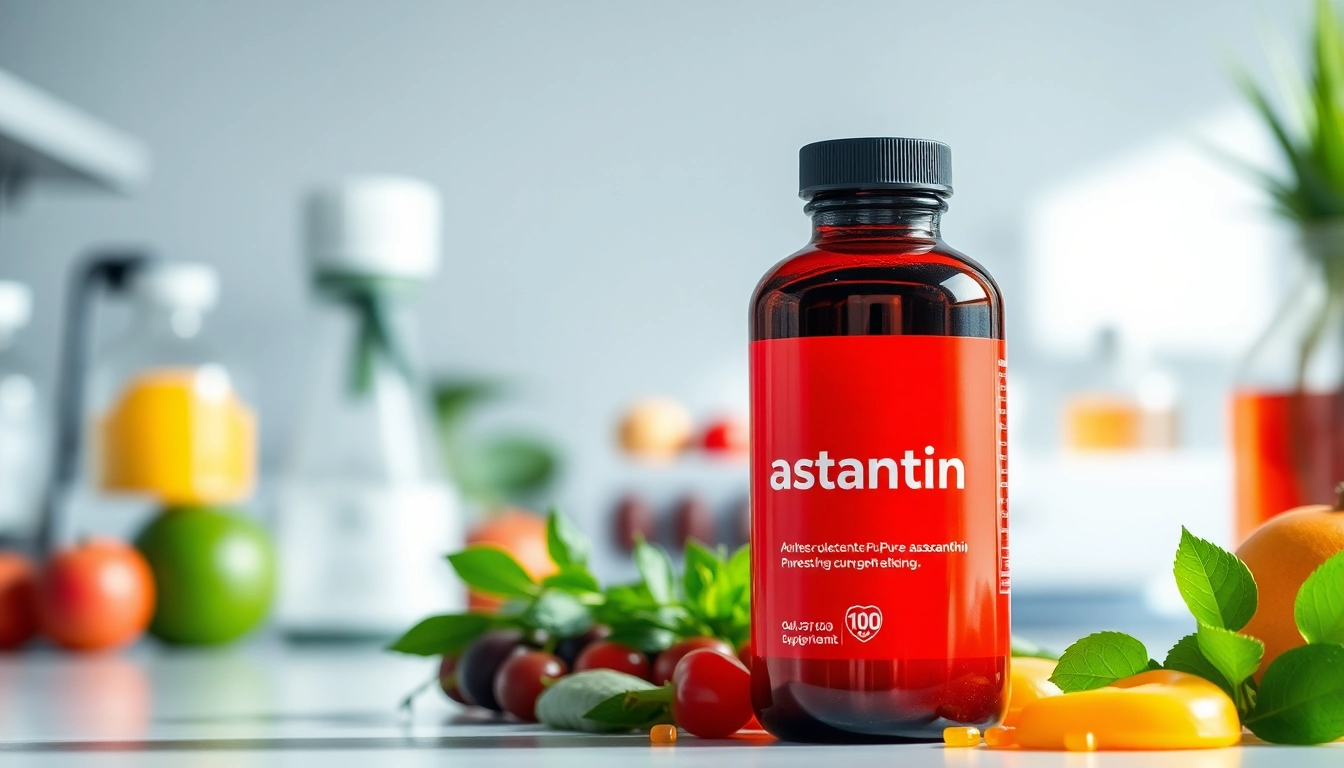 Explore the benefits of pure astaxanthin supplement in a vibrant health-focused setting.
