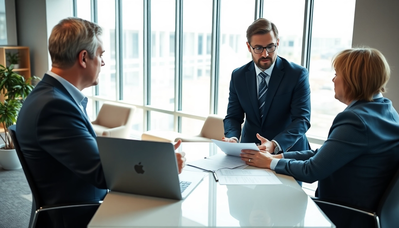Clearwater truck accident lawyer advising a client in a professional office.