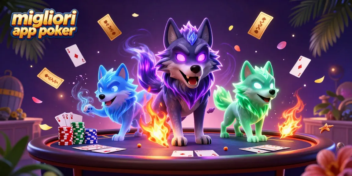 Migliori app poker: vivo gioco di poker con lupi spettrali e elementi di gioco dinamici.