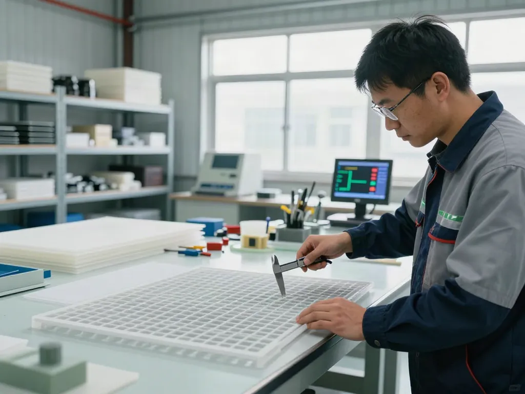 GRP Manufacturer showcasing high-quality grating inspections in a professional manufacturing facility