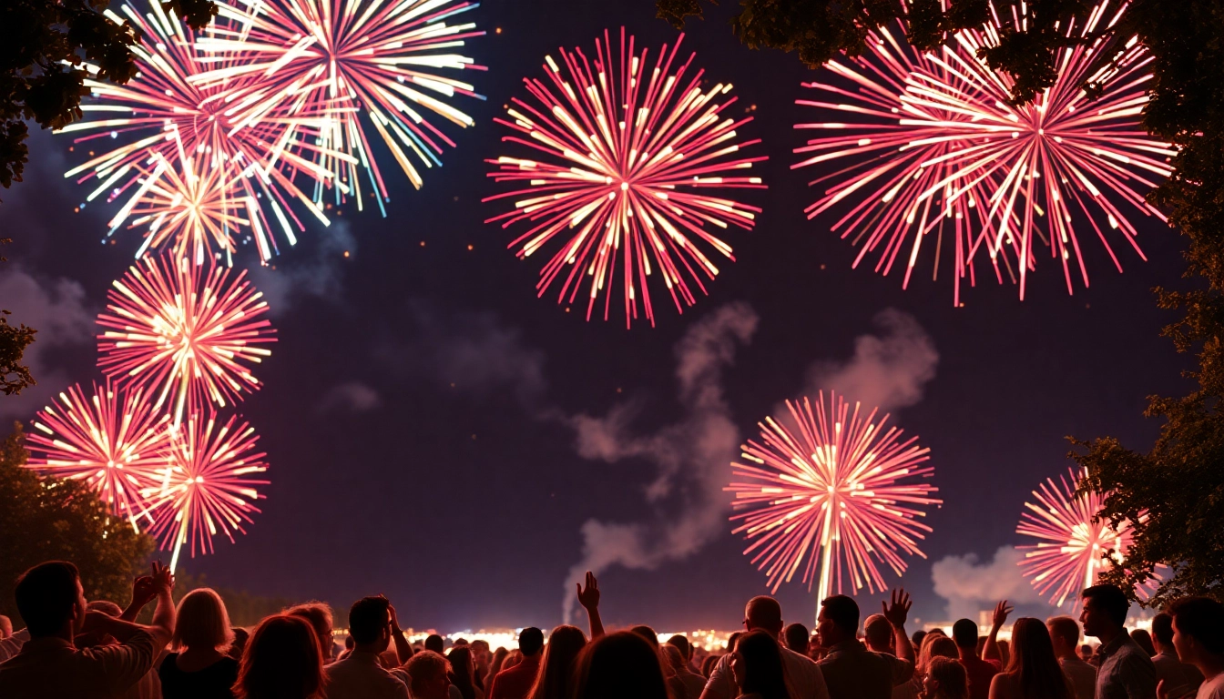 Witnessing spectacular fireworks for sale lighting up the night sky during a community celebration.