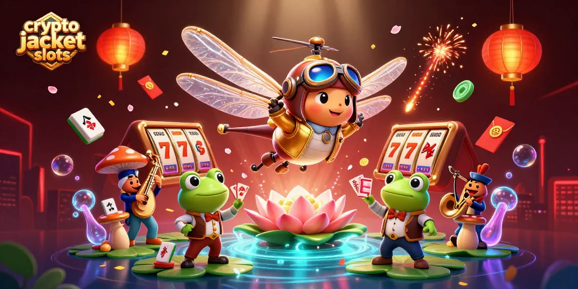 Engage with the action in crypto jackpot slots featuring vibrant characters in a lively casino scene.