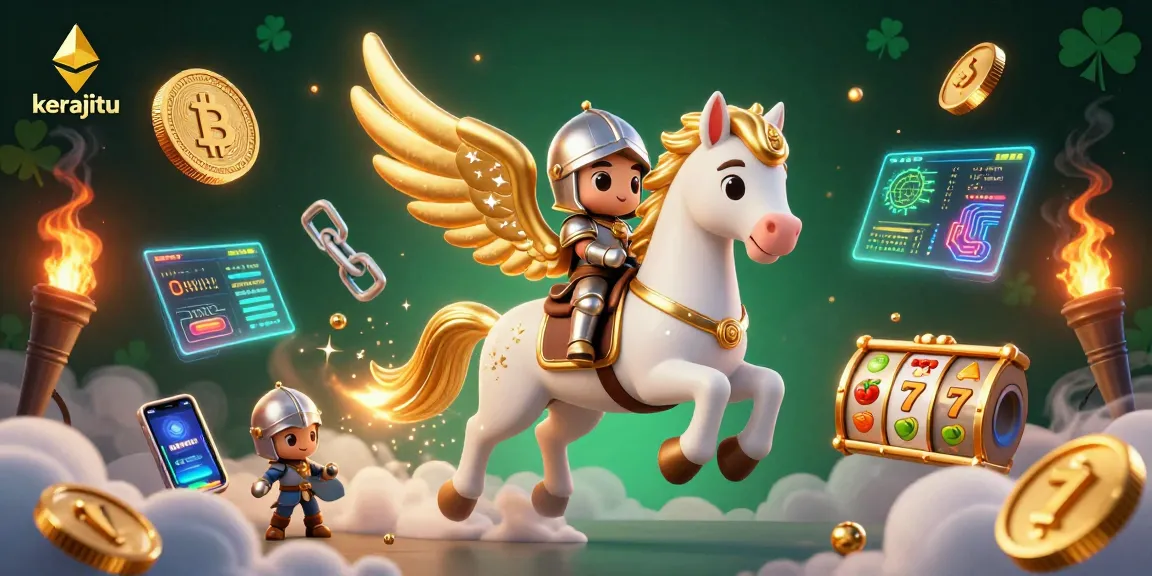 Experience thrilling gameplay at kerajitu with a mystical knight, golden horse, and crypto riches.