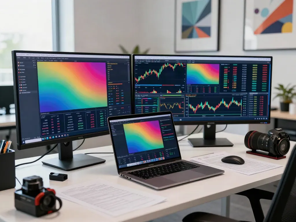 Traders analyzing market data on tradingview官网 in a modern workspace