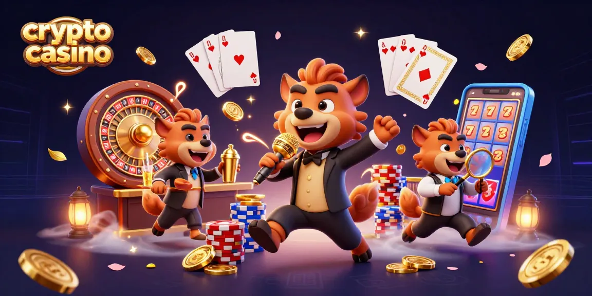 Jouer dans un casino crypto avec des animations colorées et des hyènes animées divertissantes.
