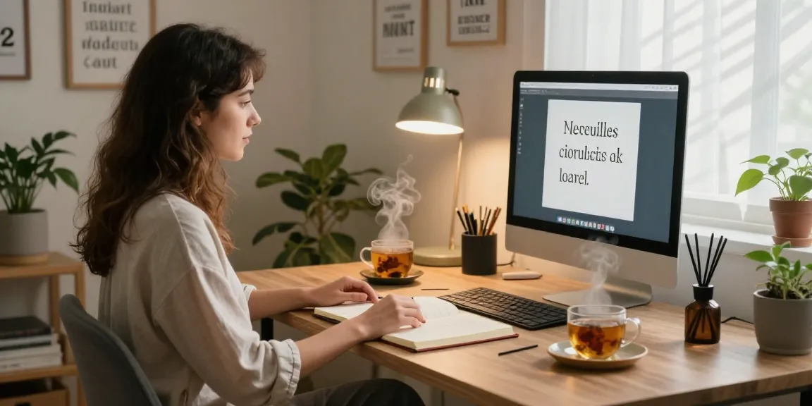 Individual practicing wellness techniques with rokok88 resources in a cozy home office.