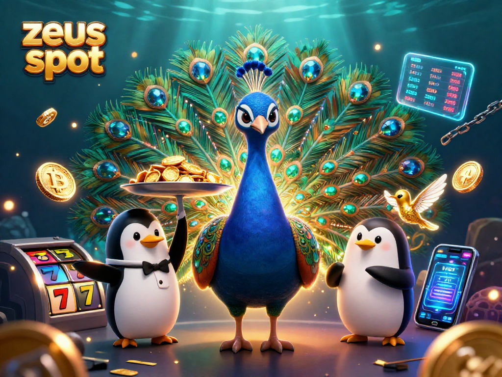 Spin to win with zeus slot in this vibrant casino scene featuring dynamic characters and glowing elements.