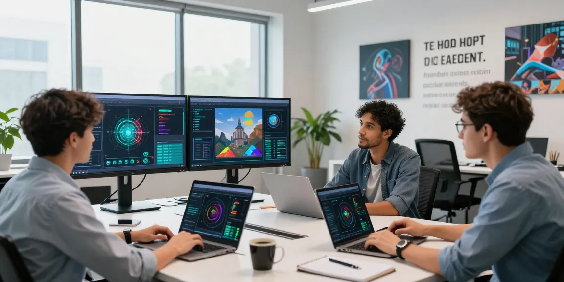 AI detector tools in action, showcasing a diverse team analyzing AI-generated images in a modern office.