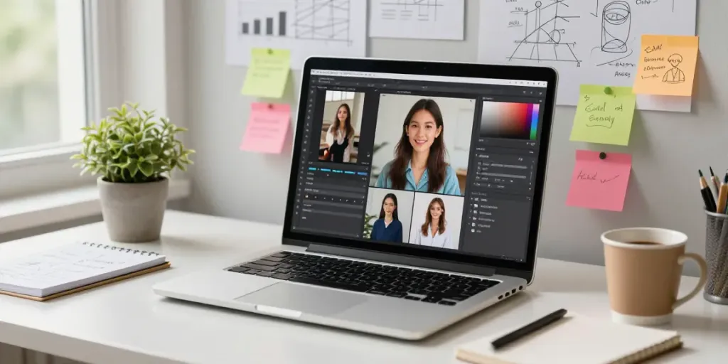 AI image variations editing workspace with vibrant photo comparisons.