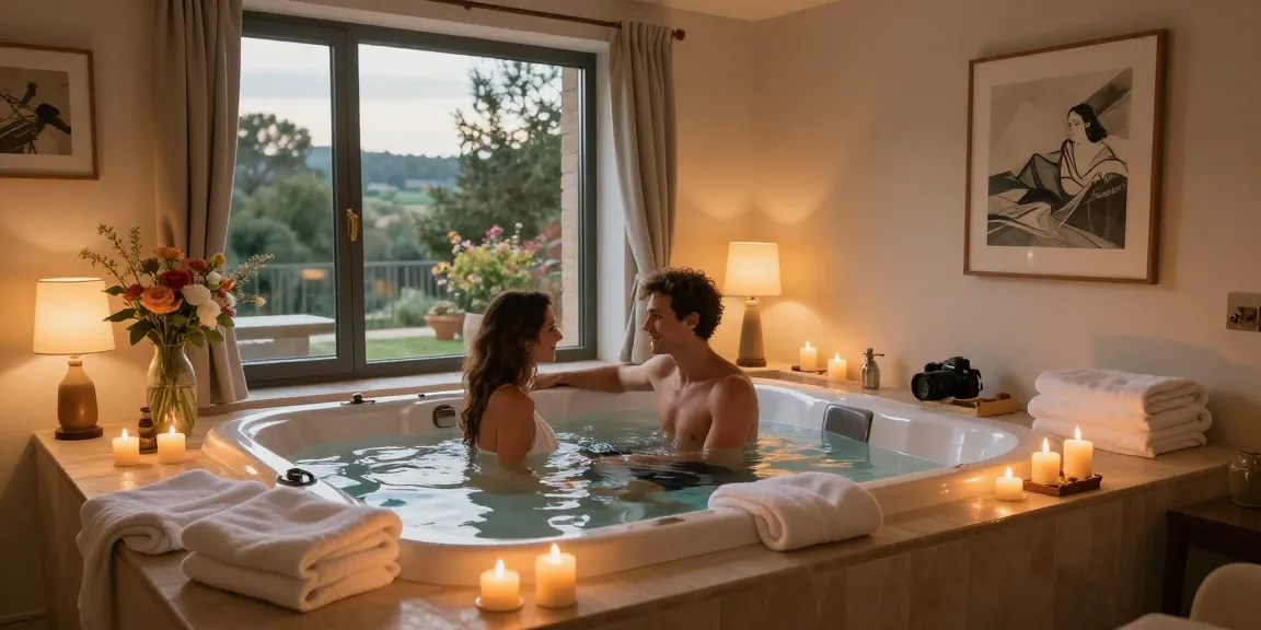 Experience a romantic escape with a chambre avec jacuzzi privatif toulouse, featuring cozy decor and a soothing ambiance.