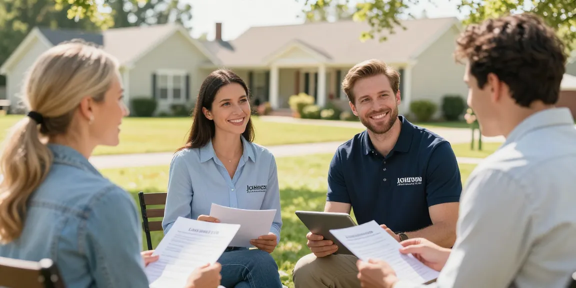 Home buyers in Johnson City Tennessee discussing cash offers with homeowners in a trusted local service environment.