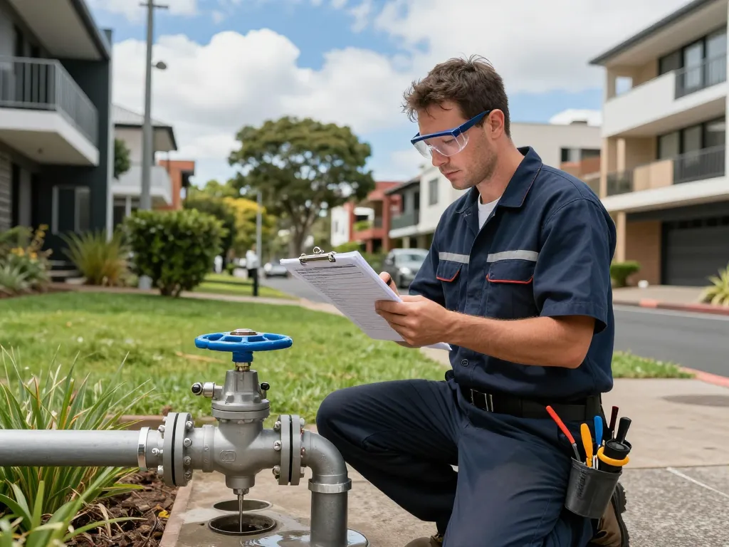 Skilled technician performing backflow prevention services in Sydney, ensuring safe water supply.