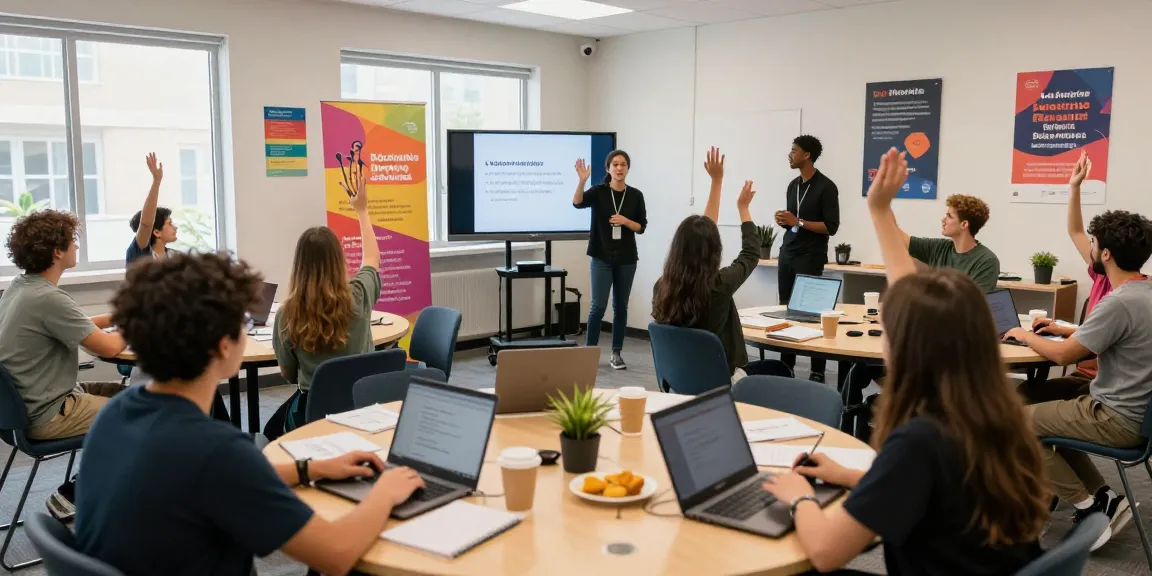 Engaging apprenticeships UK livestream event with diverse attendees learning and interacting with career trainers.