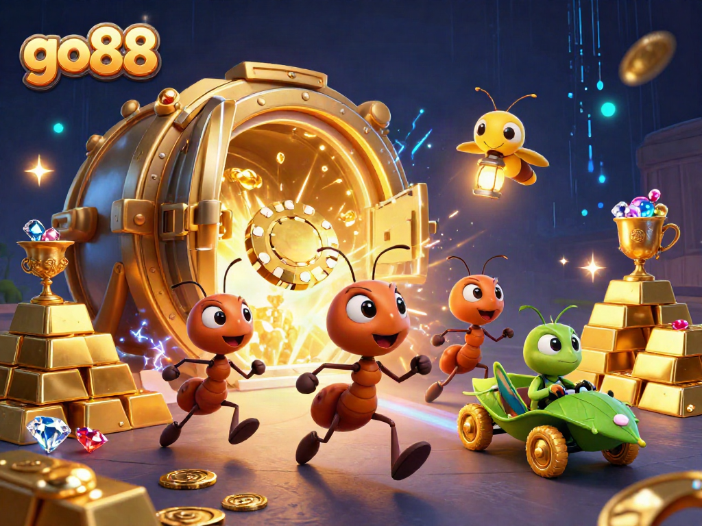 Play go88 with excitement as ants orchestrate a heist for massive poker treasures!