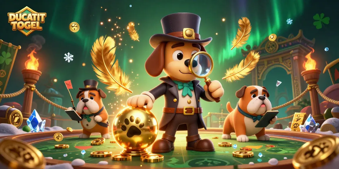 Engage in thrilling DUCATITOGEL actions with our illustrated lottery scene featuring cartoon detective characters.