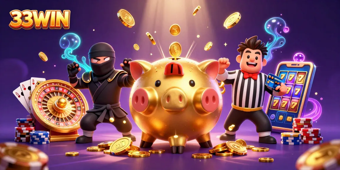Experience excitement with 33WIN's vibrant 3D casino world featuring thrilling characters and games.