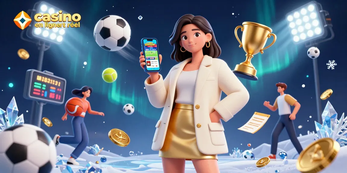Engagez-vous avec le casino en ligne argent réel à travers une scène vibrante mettant en avant des éléments de paris sportifs et une interaction amicale entre personnages.
