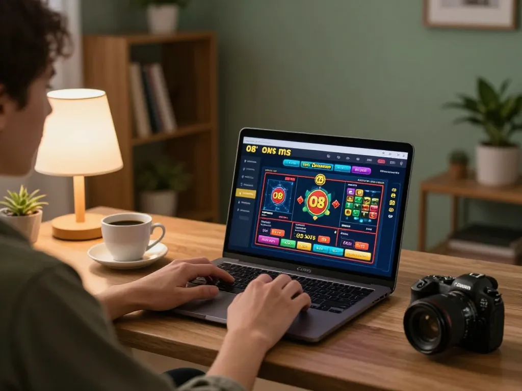 Online gaming experience with O8 casino interface visible, showcasing strategic betting.