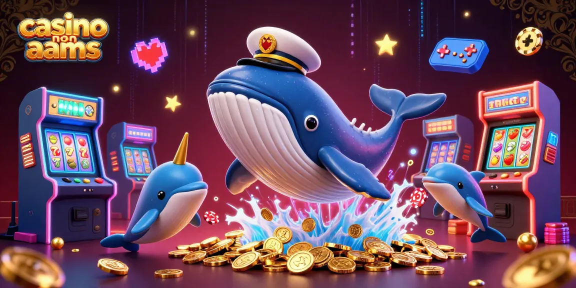 Giocare nei migliori casino non AAMS tra un'onda di monete e creature marine in un'illustrazione vivace.