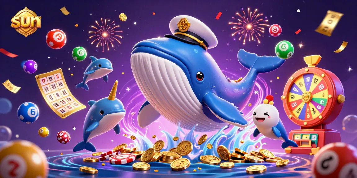 Join the sun-illuminated fun with whales, dolphins, and vibrant lottery elements in this thrilling casino scene!