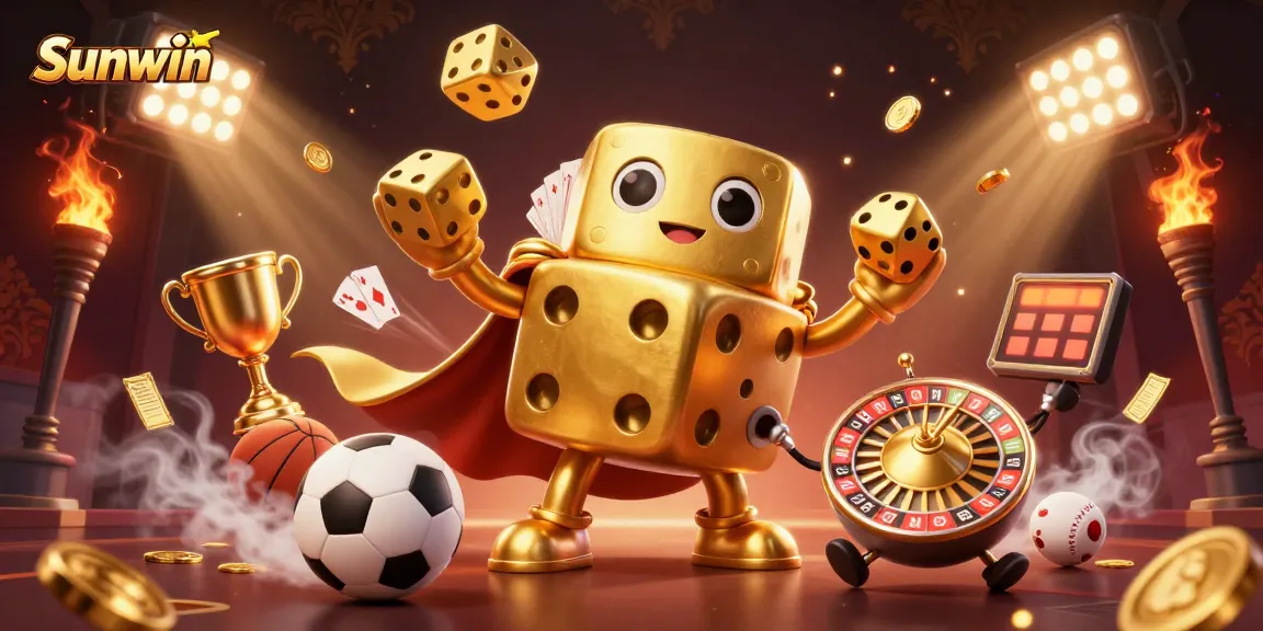 Engage in thrilling games with Sunwin's vibrant characters in a colorful casino showdown!