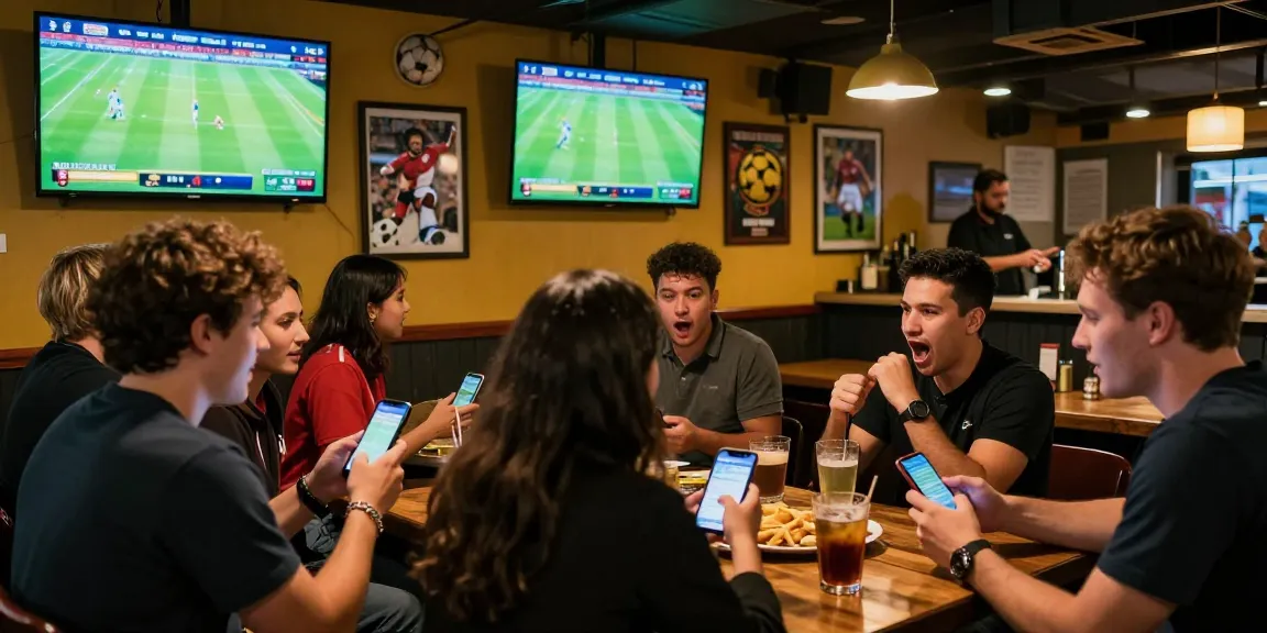 Exciting sports betting atmosphere at Kèo Bóng Đá Hôm Nay with fans cheering and analyzing odds.