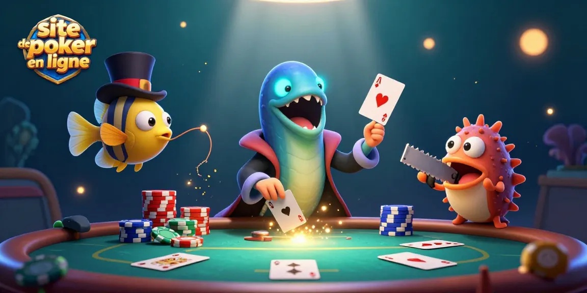 Le site de poker en ligne dynamique avec un gourmand d'anguilles dans une scène de magie étonnante de jeux de cartes.
