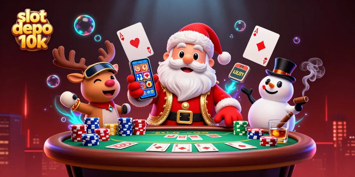 Menang dengan slot depo 10k bersama Santa dan teman-teman beruntung di kasino.