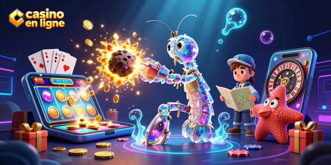 Vivez l'excitation du casino en ligne avec des personnages animés explosant des gemmes dorées.