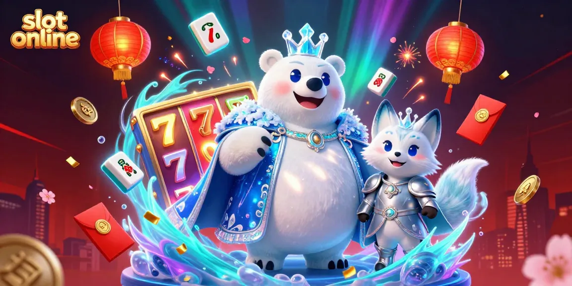 Engage with the thrilling world of slot online gaming, featuring a vibrant ice king polar bear and a silver-armored snow fox.
