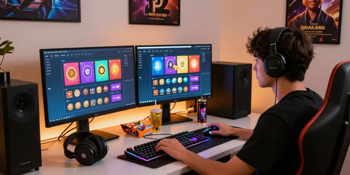 Creating a playbook88 link Gravatar profile in a vibrant gaming setup with monitors displaying slot games.