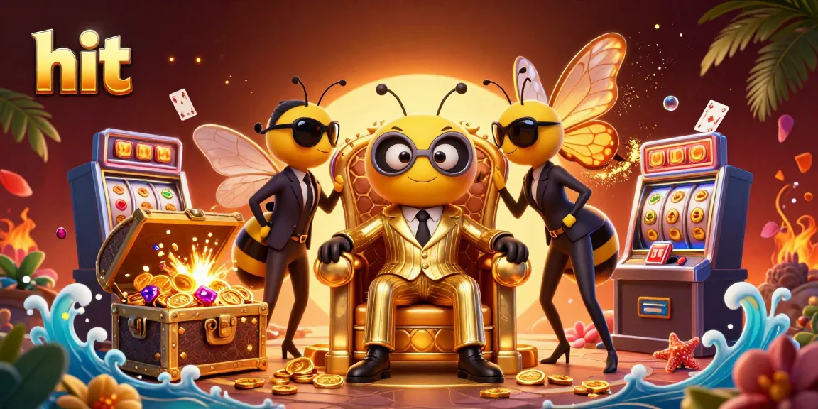 Engage in thrilling slots with colorful gems and a buzzing mob boss in this vibrant gambling scene.