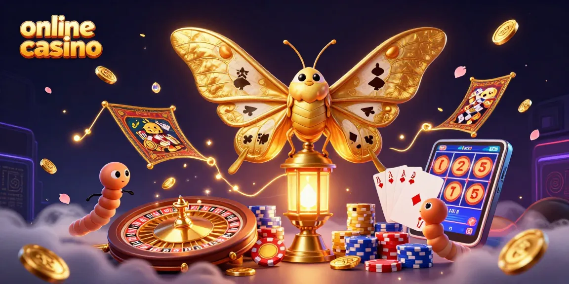 Experience the thrill of an online casino with dynamic elements like a colorful 3D roulette wheel and golden coins.