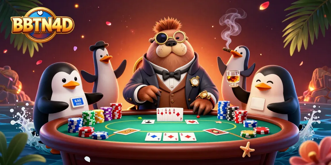 BBTN4D mengajak pemain bertaruh di meja poker bawah laut dengan suasana meriah dan karakter unik.