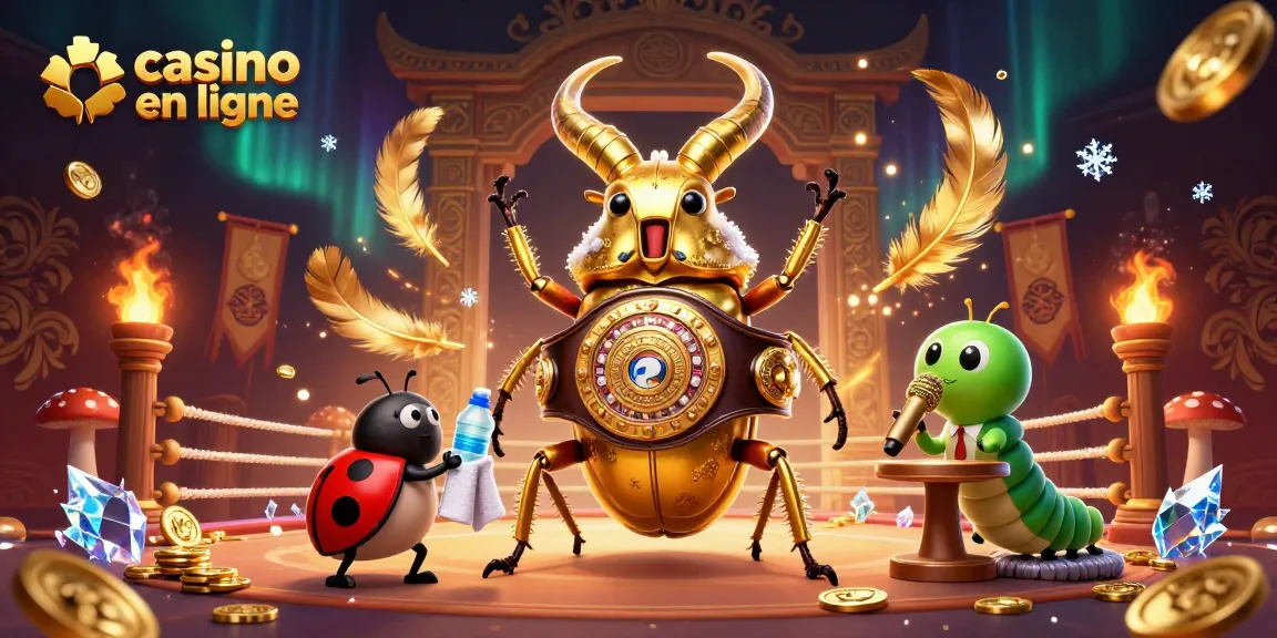Vivez l'excitation du casino en ligne avec un combat de lutte entre des animaux cartoon, ambiance lumineuse et éclatante.