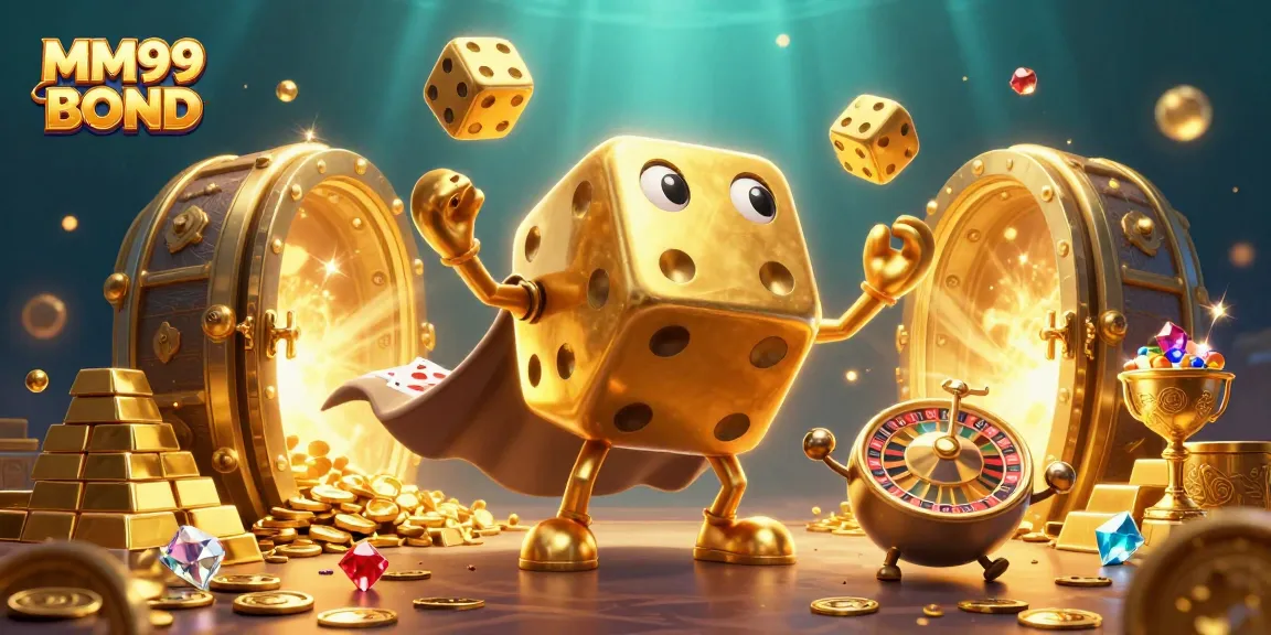 Experience the excitement of MM99 BOND while winning with golden treasures in this vibrant casino scene.