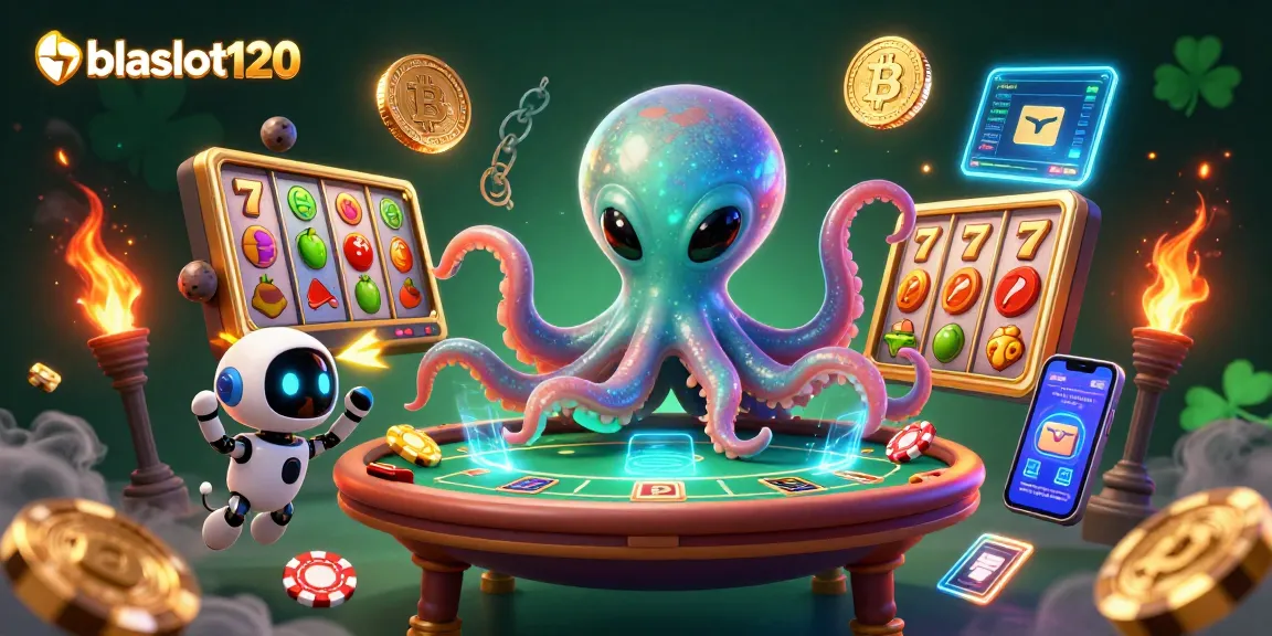Experience thrilling gameplay with bolaslot120, featuring an alien octopus and crypto elements.