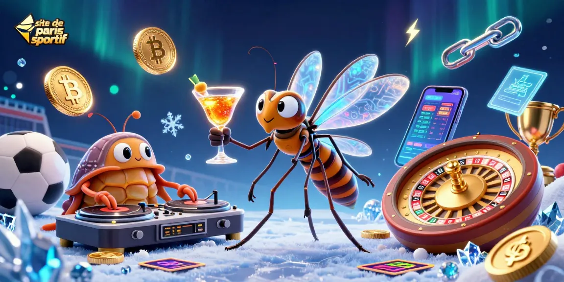 Pariez avec le site de paris sportif en observant la mascotte du casino dans un univers vibrant.