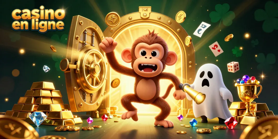 Les éléments de casino en ligne se mélangent à la magie d'un monstre maladroit et d'un chiot chasseur avec une lampe dorée.