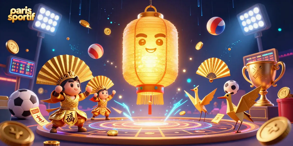 Pariez sur paris sportif avec cette illustration immersive d'un esprit géant illuminé et des éléments sportifs dynamiques.