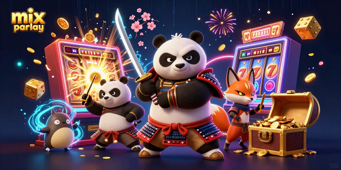 Experience the excitement of mix parlay with vibrant casino characters and game elements bursting with energy.