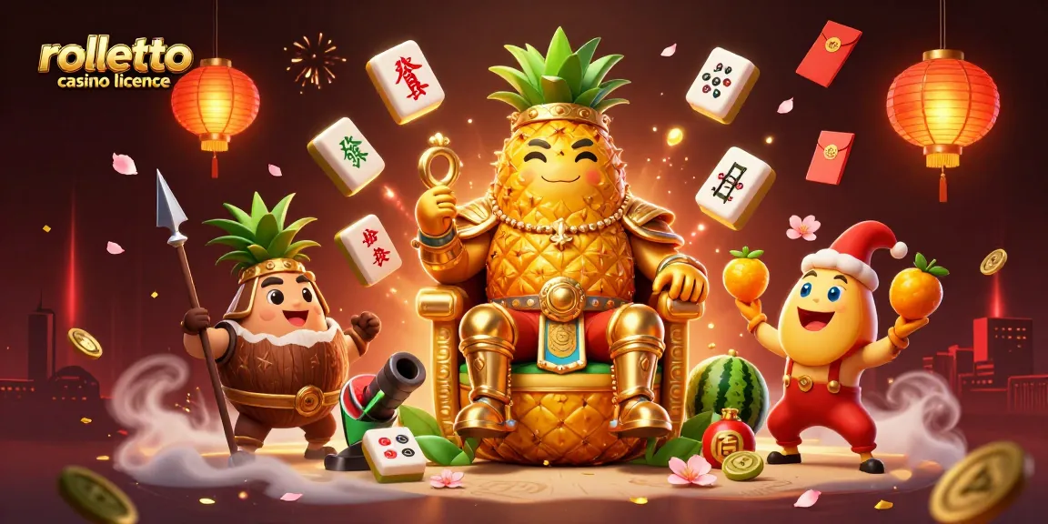 Image dynamique illustrant la licence de Rolletto casino avec des éléments de jeu colorés et engageants.