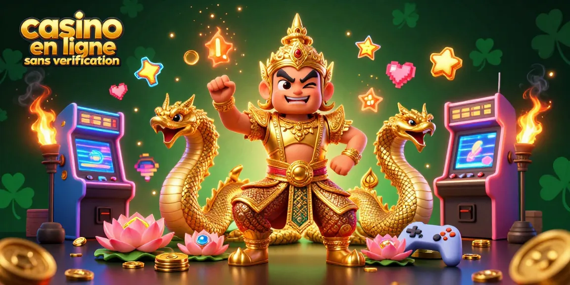 Jouez à un casino en ligne sans vérification avec un gardien de temple thaï et des éléments de jeux dynamiques.